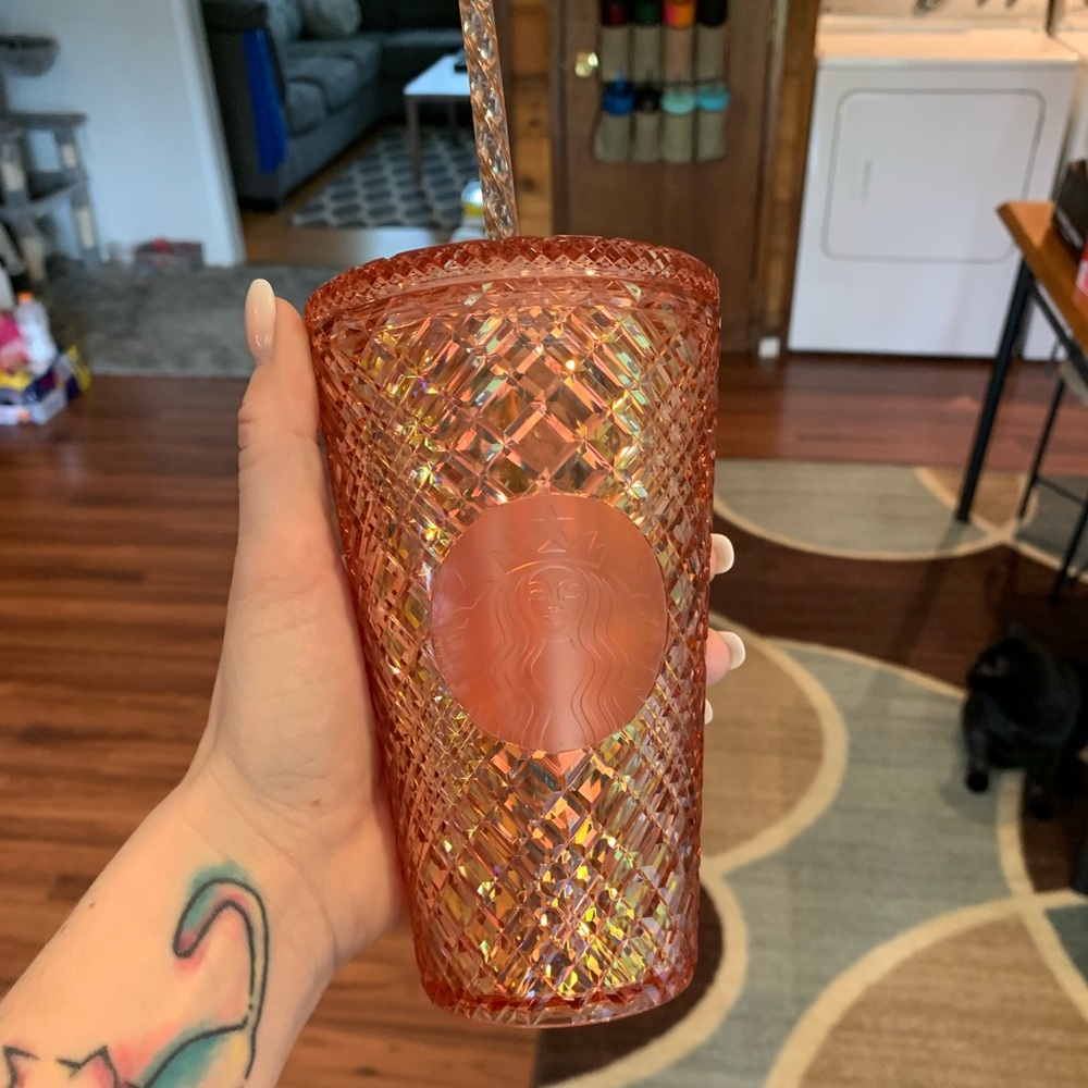 Starbucks coral jeweled grande tumbler